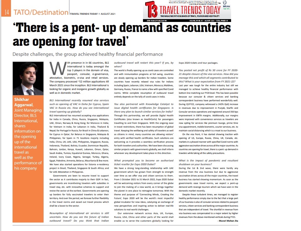 There is a pent- up demand as countries are opening for travel - Travel Trends Today