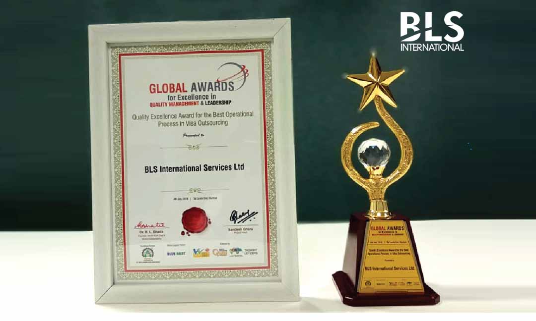 BLS International wins Quality Excellence Award for the “Best Operational Process in Visa Outsourcing”